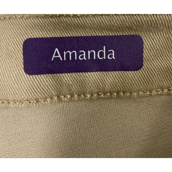 Gloria Vanderbilt Amanda Jeans Women Size 18 Tan Denim Tapered Leg High Rise Mom - Picture 6 of 14